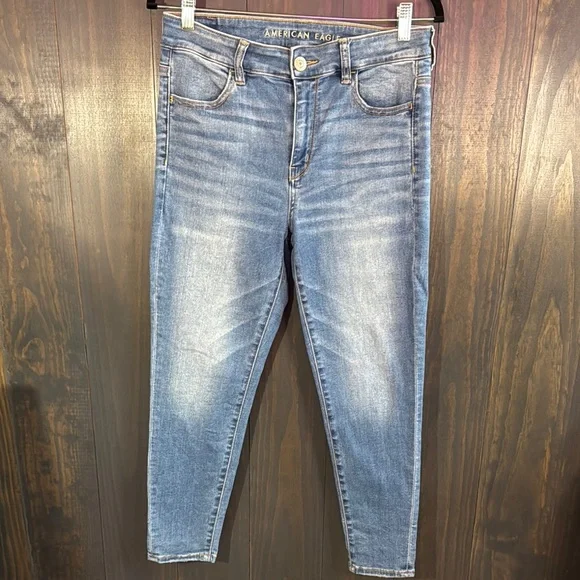 American Eagle Outfitters Women's Blue Jeans Skinny Next Level Stetch 10 X-Short - Picture 1 of 4